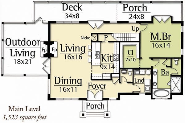 Bucktail Floorplan - Main Level