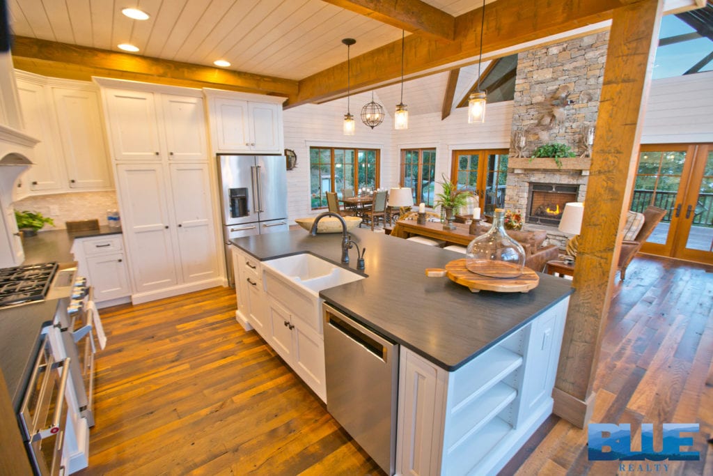 mountain home interior kitchen living