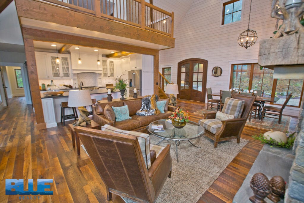 kitchen open to living area