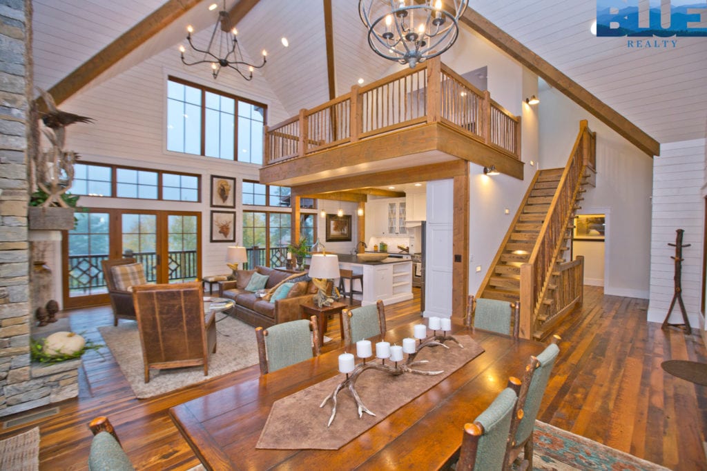 modern rustic kitchen and dining area