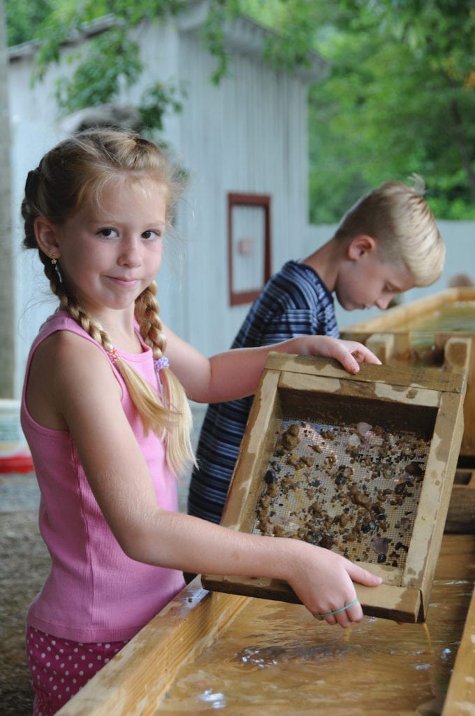 kids having fun gem mining