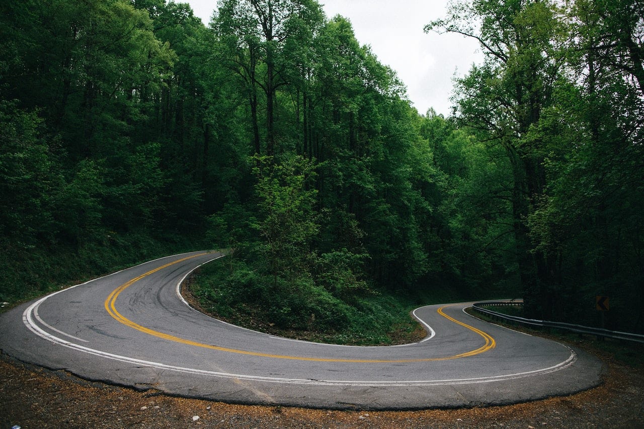 Twisting mountain road NC