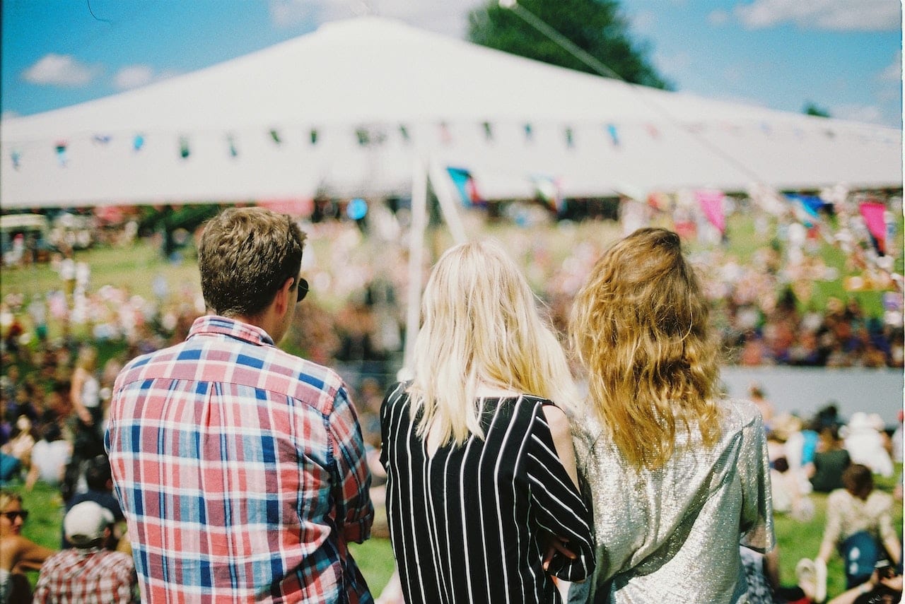 People enjoying music festival