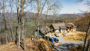 Home overlooking NC mountains under construction in Avalon